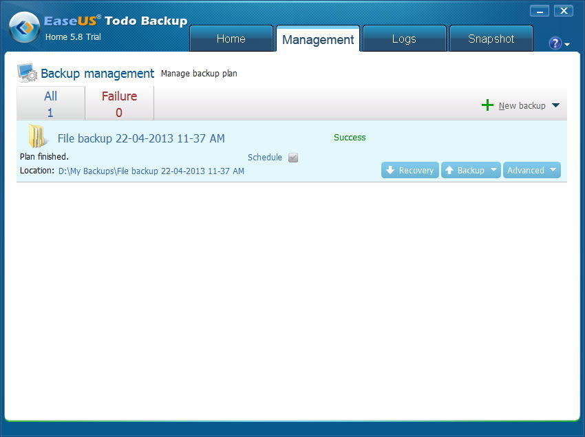EASEUS Todo Backup Home - Screenshot #24