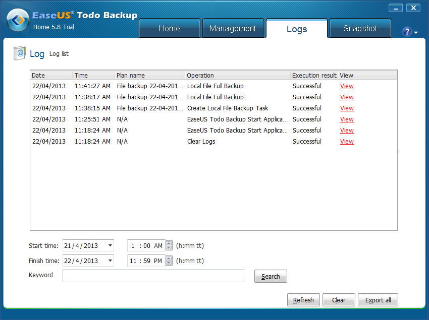 EASEUS Todo Backup Home - Screenshot #23