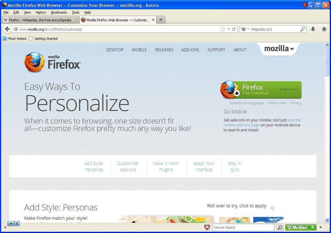 Firefox Aurora - Screenshot #3