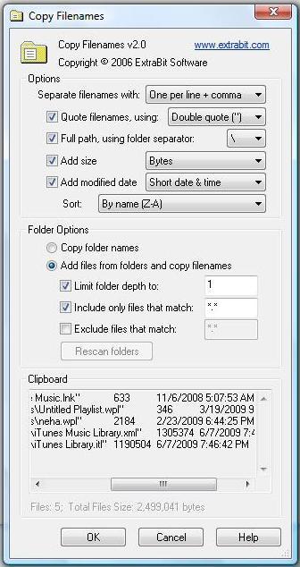 CopyFilenames - Screenshot #6