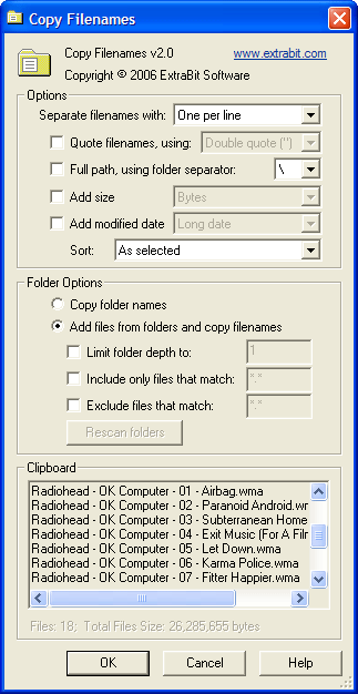 CopyFilenames - Screenshot #7
