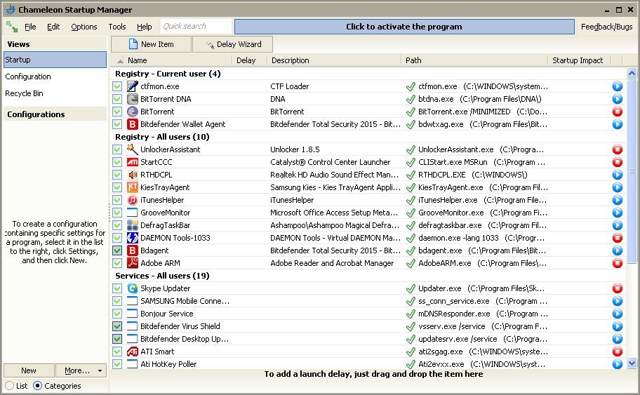 Chameleon Startup Manager Lite download for free - SoftDeluxe