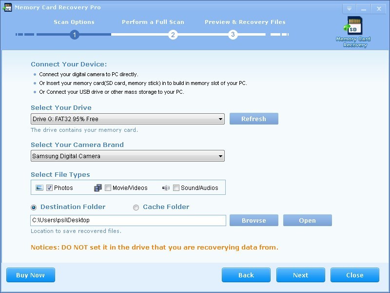 Memory Card Recovery Pro - Screenshot #1