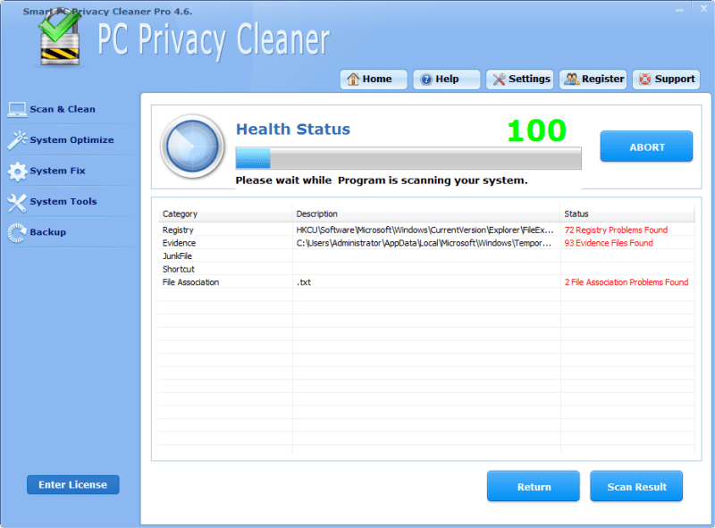 Smart PC Privacy Cleaner Pro - Screenshot #1
