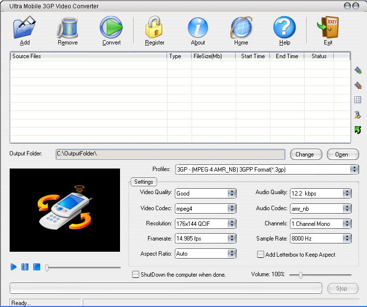 Ultra Mobile 3GP Video Converter - Screenshot #14