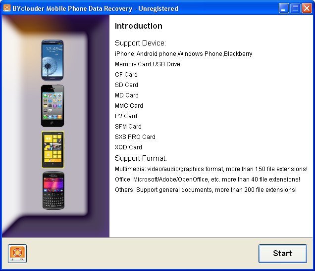BYclouder Mobile Phone Data Recovery - Screenshot #1