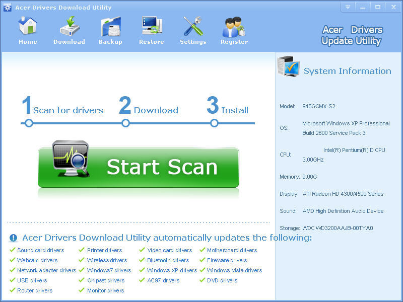 acer laptop driver software free download