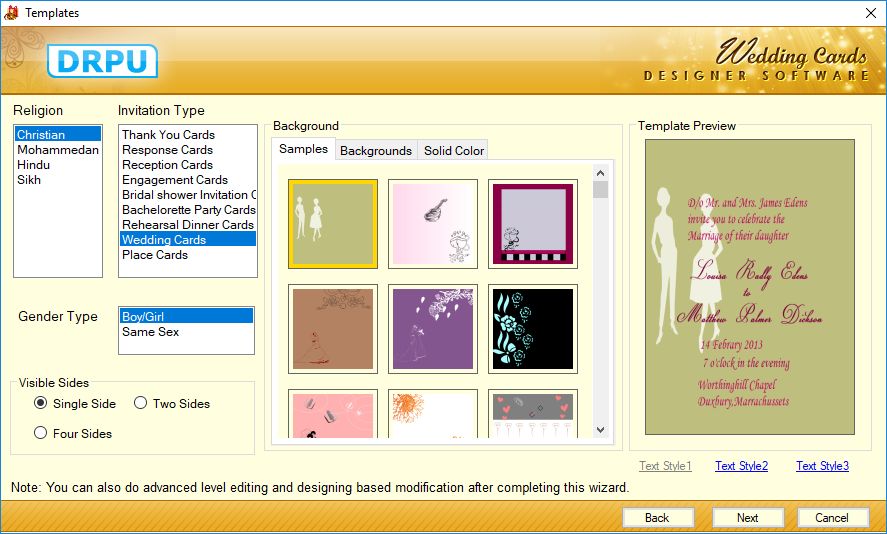 DRPU Wedding Cards Designer Software - Screenshot #2