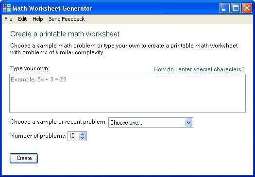 Microsoft Math Worksheet Generator - Screenshot #3