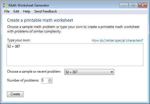 Microsoft Math Worksheet Generator - Screenshot #2