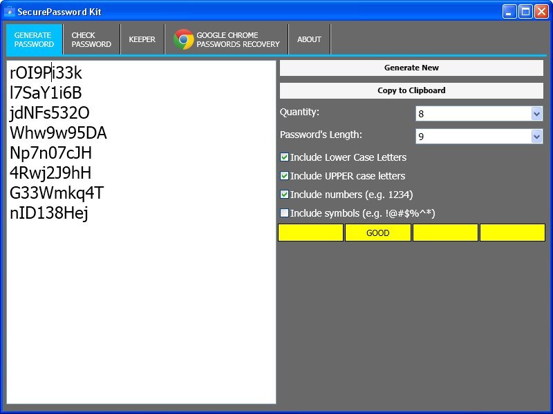 SecurePassword Kit - Screenshot #1