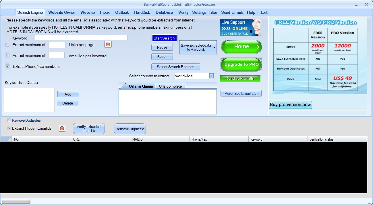 Boxxer Email-Phone-Fax Extractor - Screenshot #2