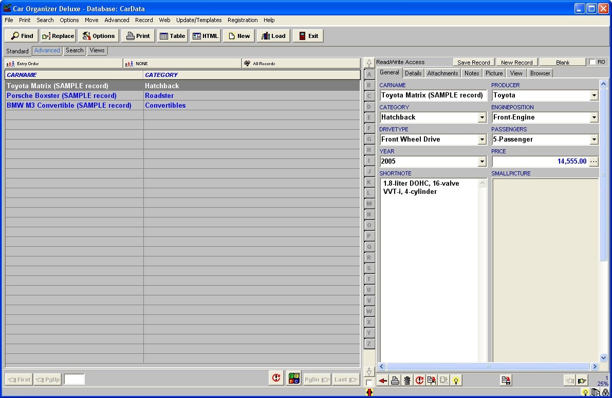 CAR ORGANIZER DELUXE - Screenshot #1