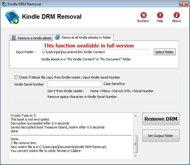 remove drm kindle