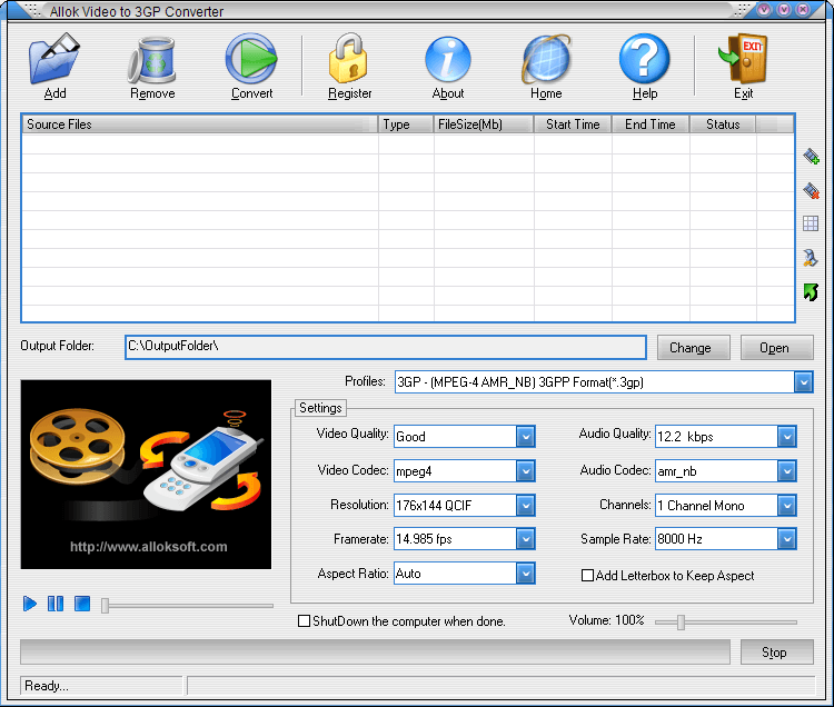 Allok Video to 3GP Converter - Screenshot #6