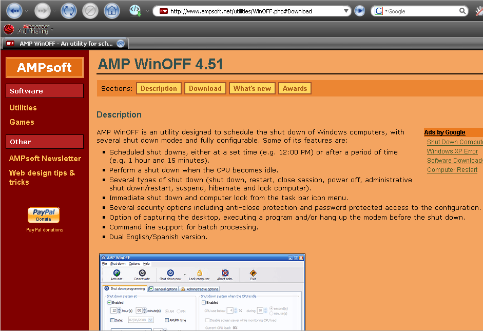 AMP WinOFF - Screenshot #3