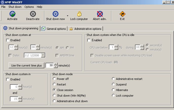 AMP WinOFF - Screenshot #2