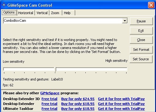 GiMeSpace Cam Control - Screenshot #3