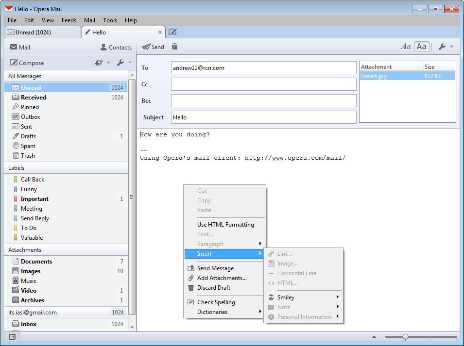 Opera Mail - Screenshot #2