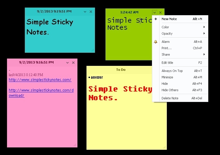 simnet simple sticky notes