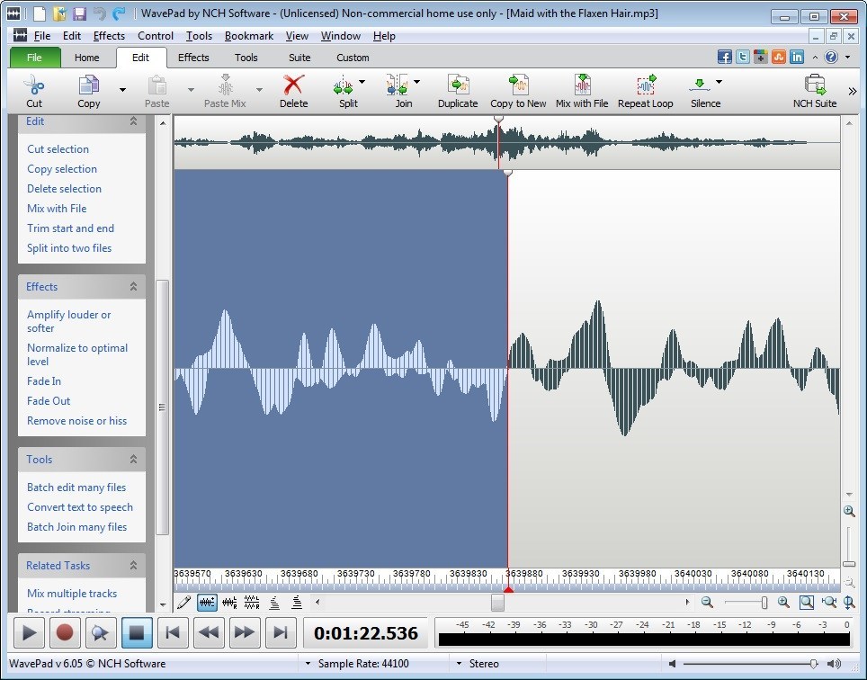 wavepad audio editor no watermark