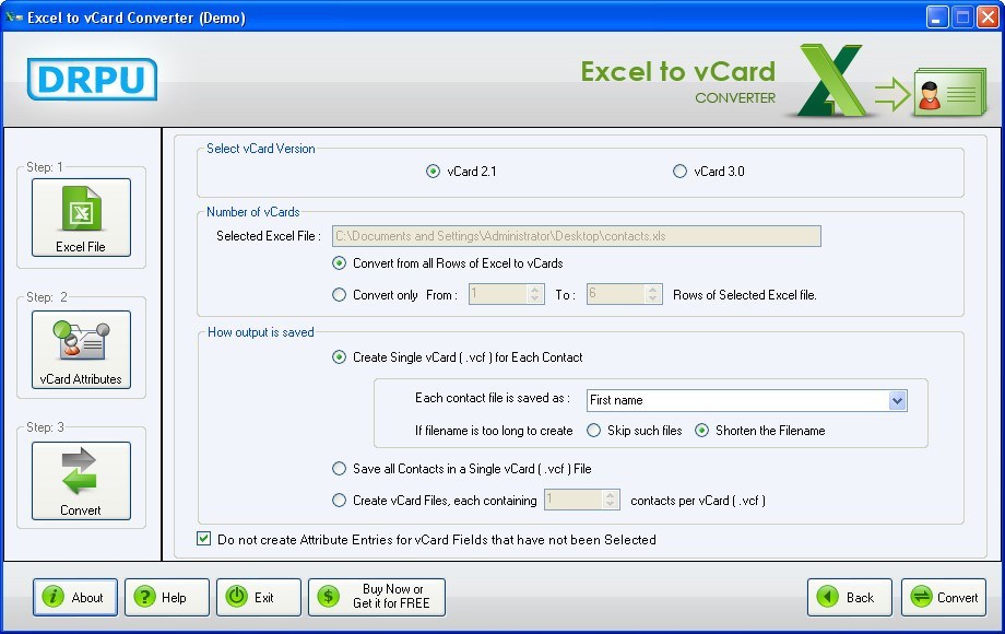 sobolsoft vcf to excel converter