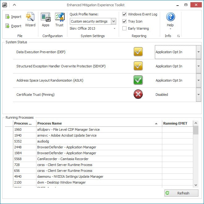 Enhanced Mitigation Experience Toolkit (EMET) - Screenshot #8