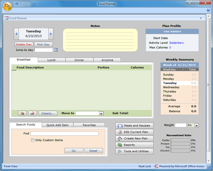 Food Planner - Screenshot #1