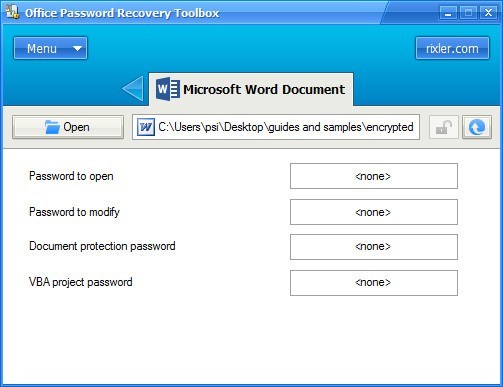 Office Password Recovery Toolbox - Screenshot #2