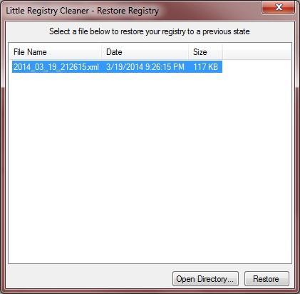 Little Registry Cleaner - Screenshot #1