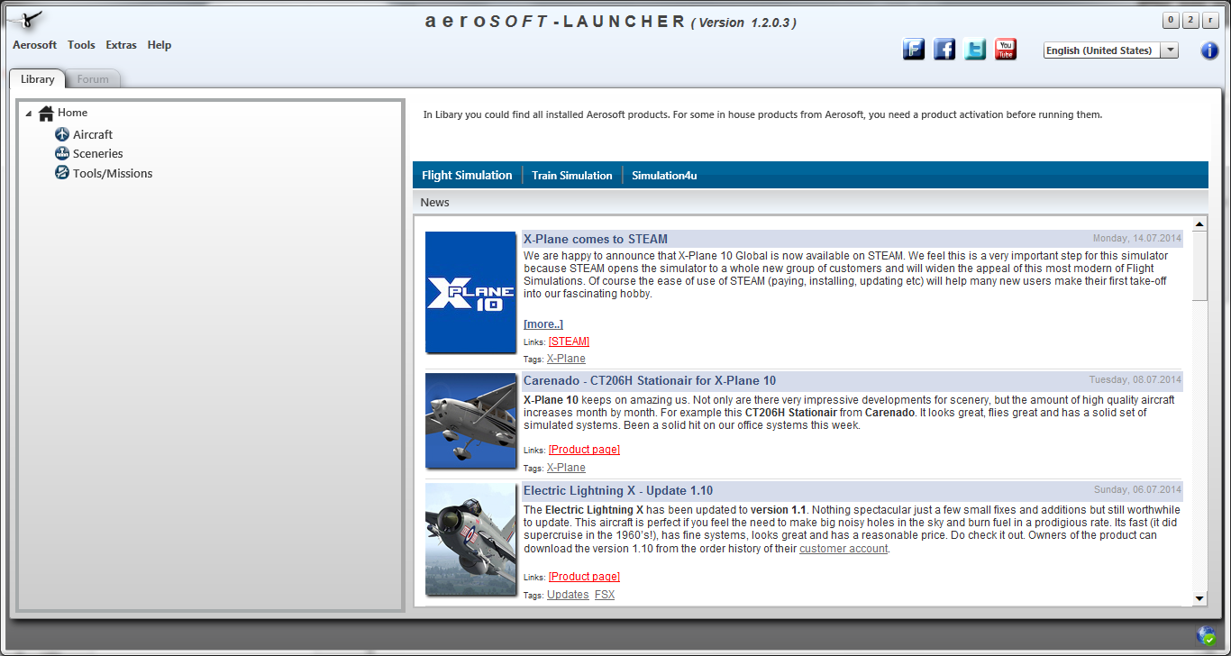 Aerosoft's - Aerosoft Launcher - Screenshot #1