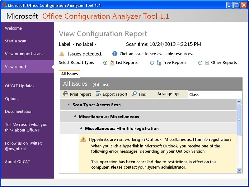 Microsoft Office Configuration Analyzer Tool - Screenshot #10