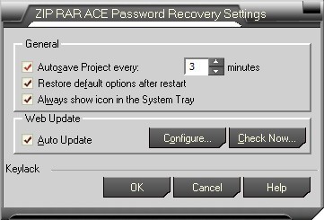 ZIP RAR ACE Password Recovery - Screenshot #1