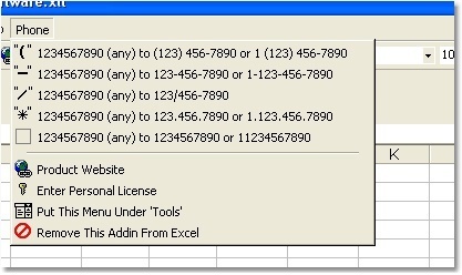 Excel Phone Number Format Software - Screenshot #1