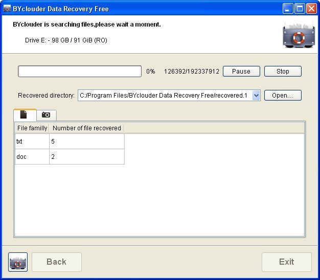 BYclouder Data Recovery Free - Screenshot #2