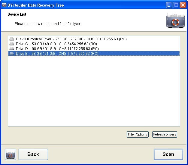 BYclouder Data Recovery Free - Screenshot #1