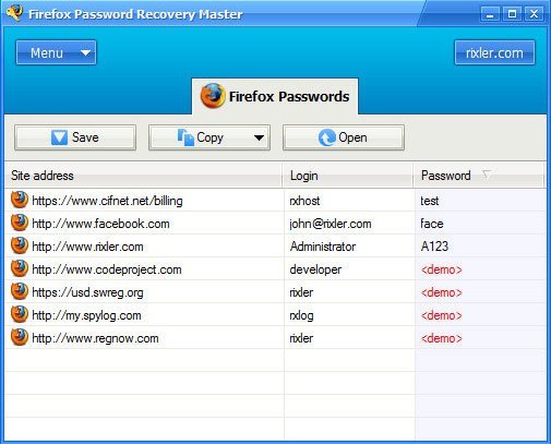 Firefox Password Recovery Master - Screenshot #1