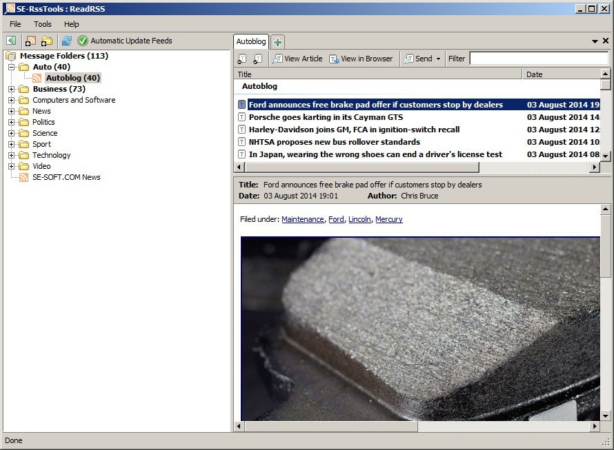 SE-RssTools - Screenshot #1