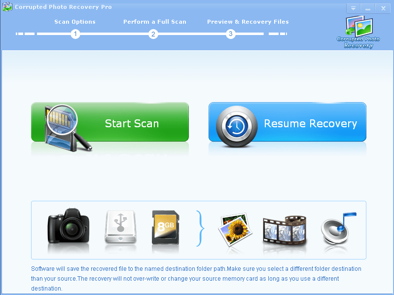 Corrupted Photo Recovery Pro - Screenshot #1