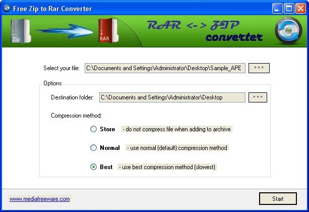 rar to zip converter download