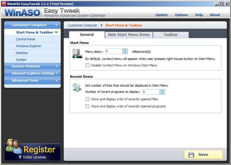 WinASO EasyTweak - Screenshot #2