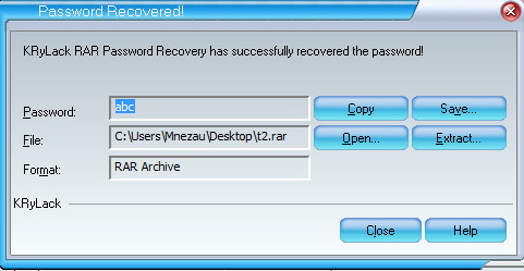 KRyLack RAR Password Recovery - Screenshot #4