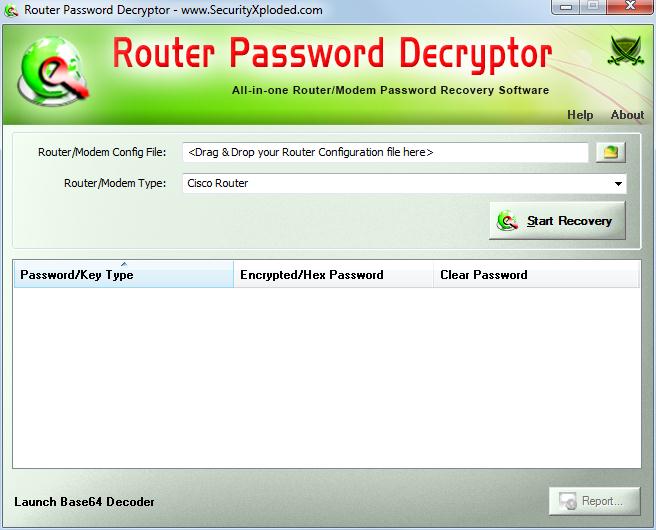 Router Password Decryptor - Screenshot #1