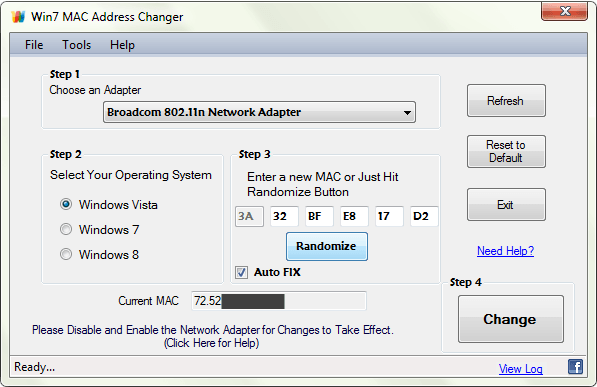 Win7 MAC Address Changer - Screenshot #4