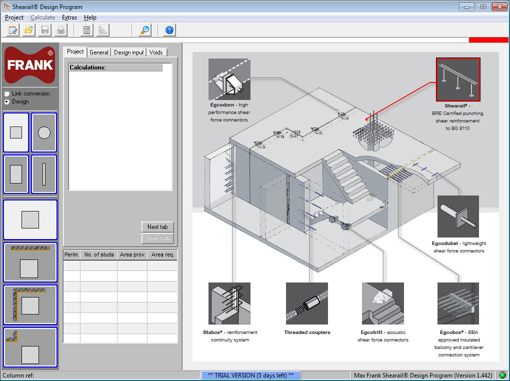 Shearail design program - Screenshot #1