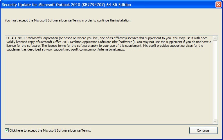 Security Update for Microsoft Outlook 2010 - Screenshot #1