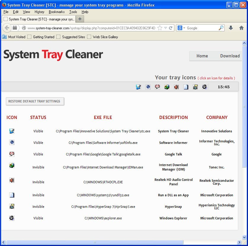 System Tray Cleaner - Screenshot #3