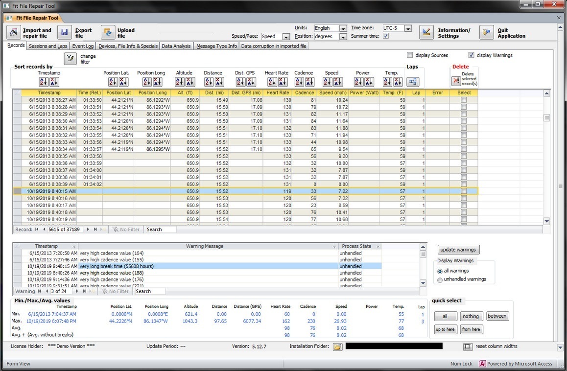 Fit File Repair Tool - Screenshot #3