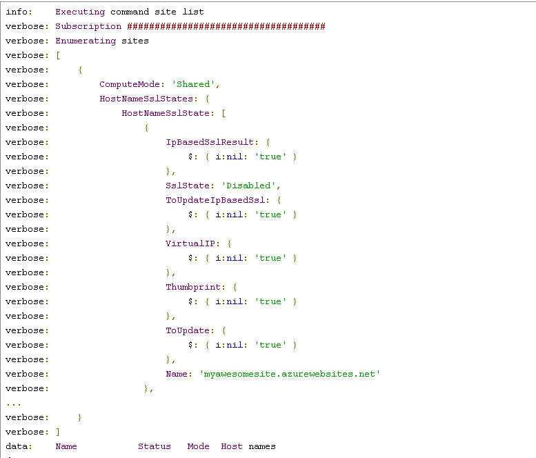Windows Azure Command Line Tools - Screenshot #1