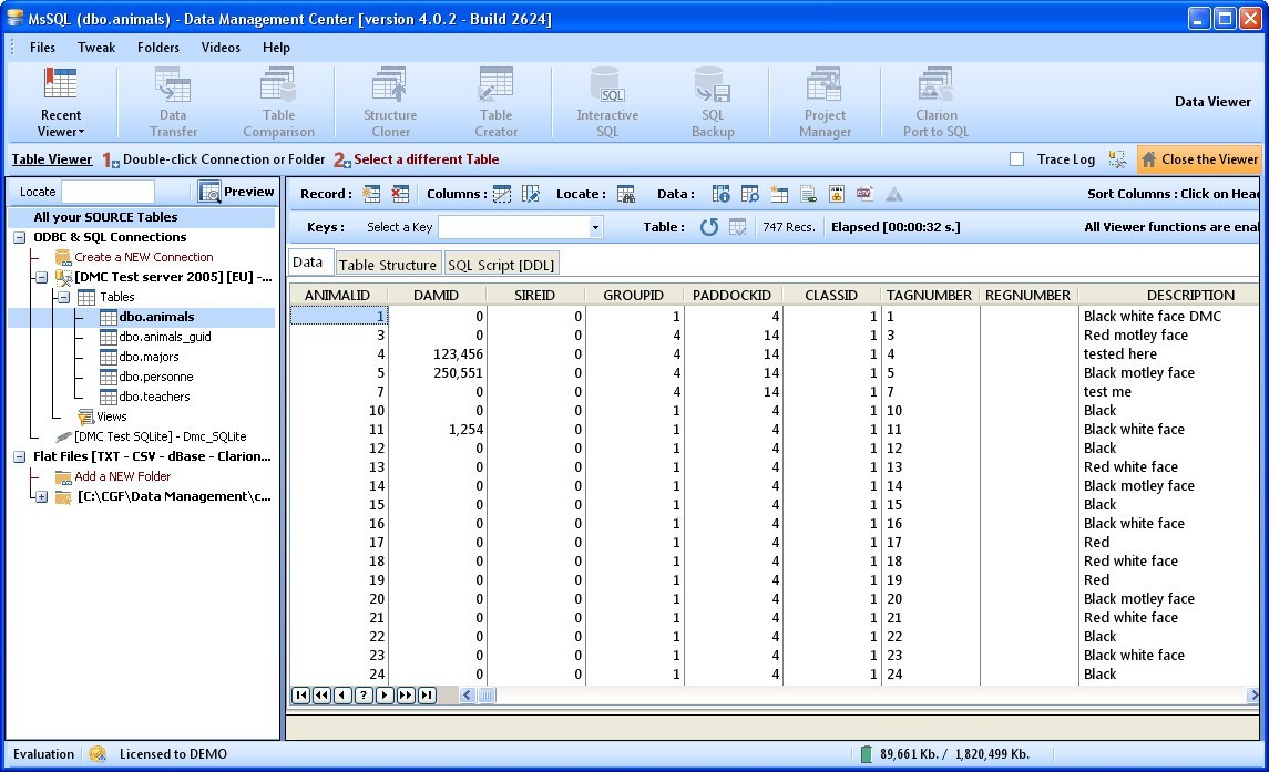 Data Management Center - Screenshot #1